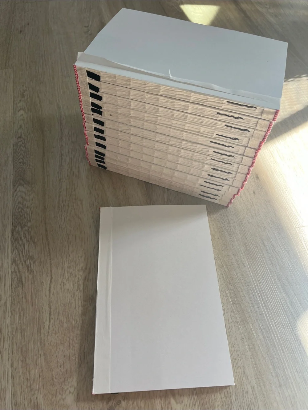 Blank White Softcover Journal for Personal Customization with Bookmark